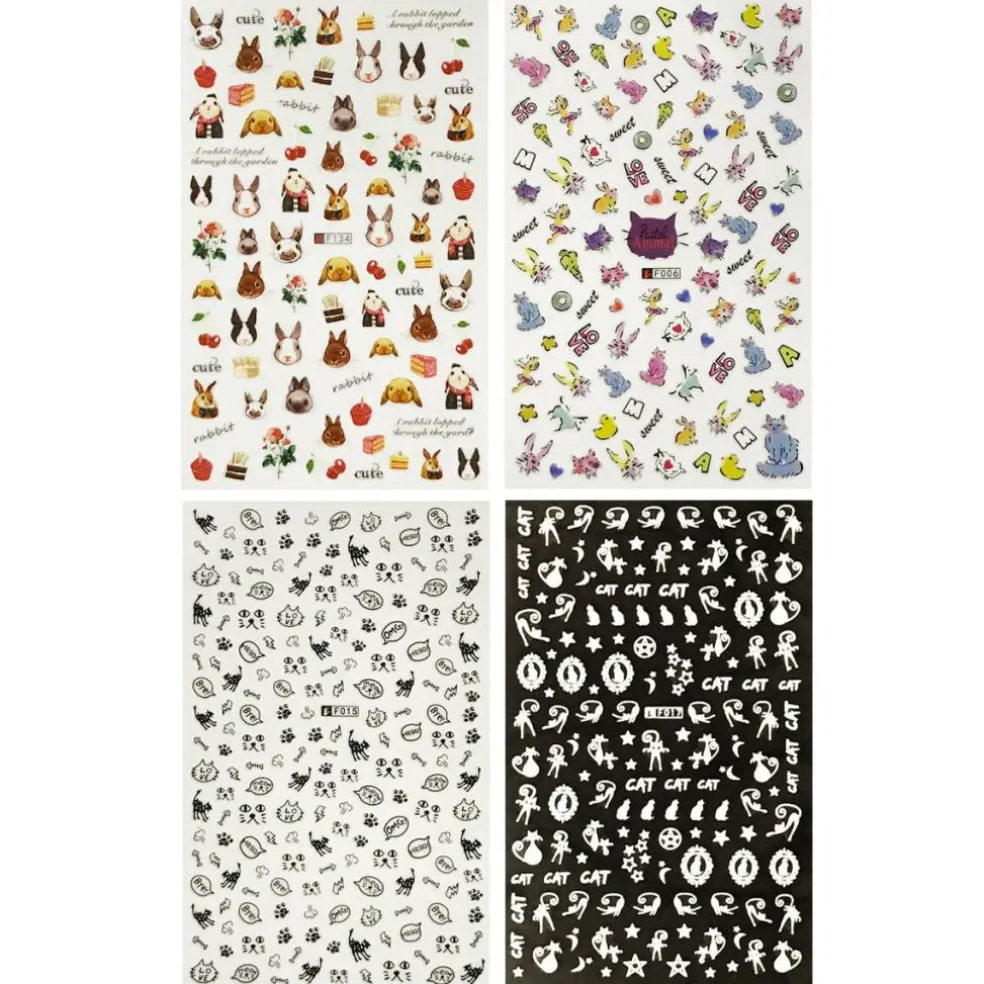 Wrapables 4 Sheets Nail Stickers Nail Art Set