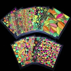 Wrapables 24 Sheets Neon Party Nail Sticker Sheets Nail Art Sheets