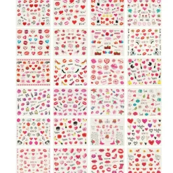 Wrapables Valentine's Day Water Transfer Nail Decals, 24 Sheets (Hearts & Blossoms)