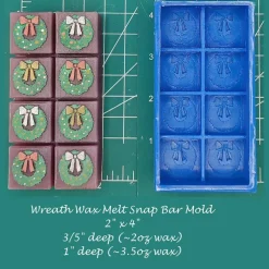 Wreath Wax Melt Snap Bar Silicone Mold