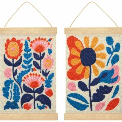 5" x 7" Abstract Flowers Diamond Art Kit with Wooden Frames by Make MarketĀ®