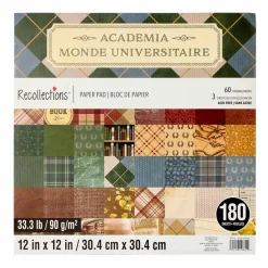 12" x 12" Academia Paper Pad by Recollections™, 180 Sheets
