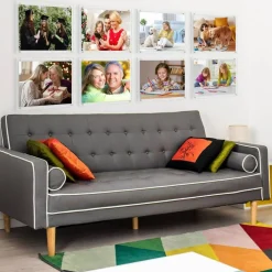8.5x11 Acrylic Wall Mount Picture Frame Self Adhesive, No Drill Floating Frameless Clear Photo Frame for Artwork or A4 Letter Size Document Display-Full Frame is 10x13
