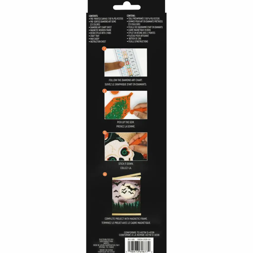 8" x 10" Bats & Moon Diamond Art Kit with Magnetic Wood Frame by Make Market®