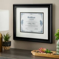 8.5" x 11" Black Document Frame with Double Mat by Studio Décor®