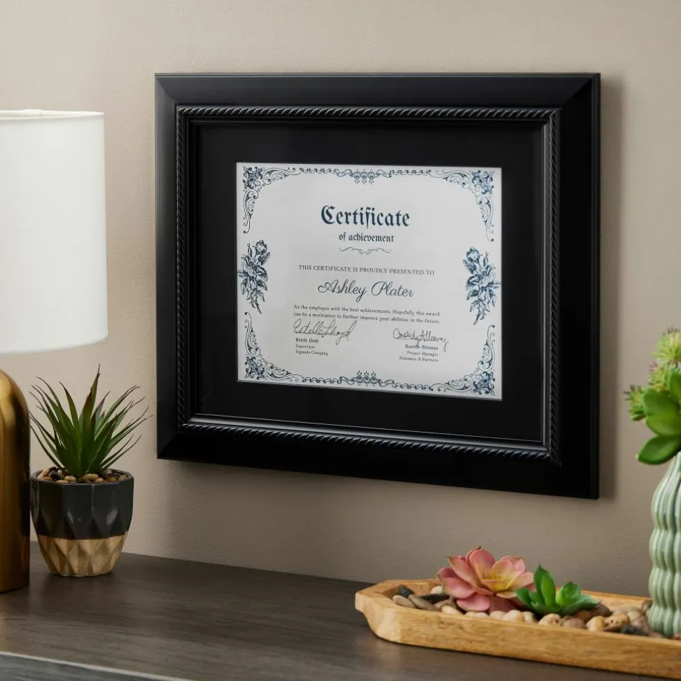 8.5" x 11" Black Document Frame with Mat by Studio Décor®