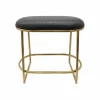 20" x 18.5" Black Faux Crocodile Oval Stool by Ashland®