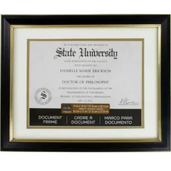 8.5" x 11" Black & Gold Document Frame with Double Mat by Studio Décor®