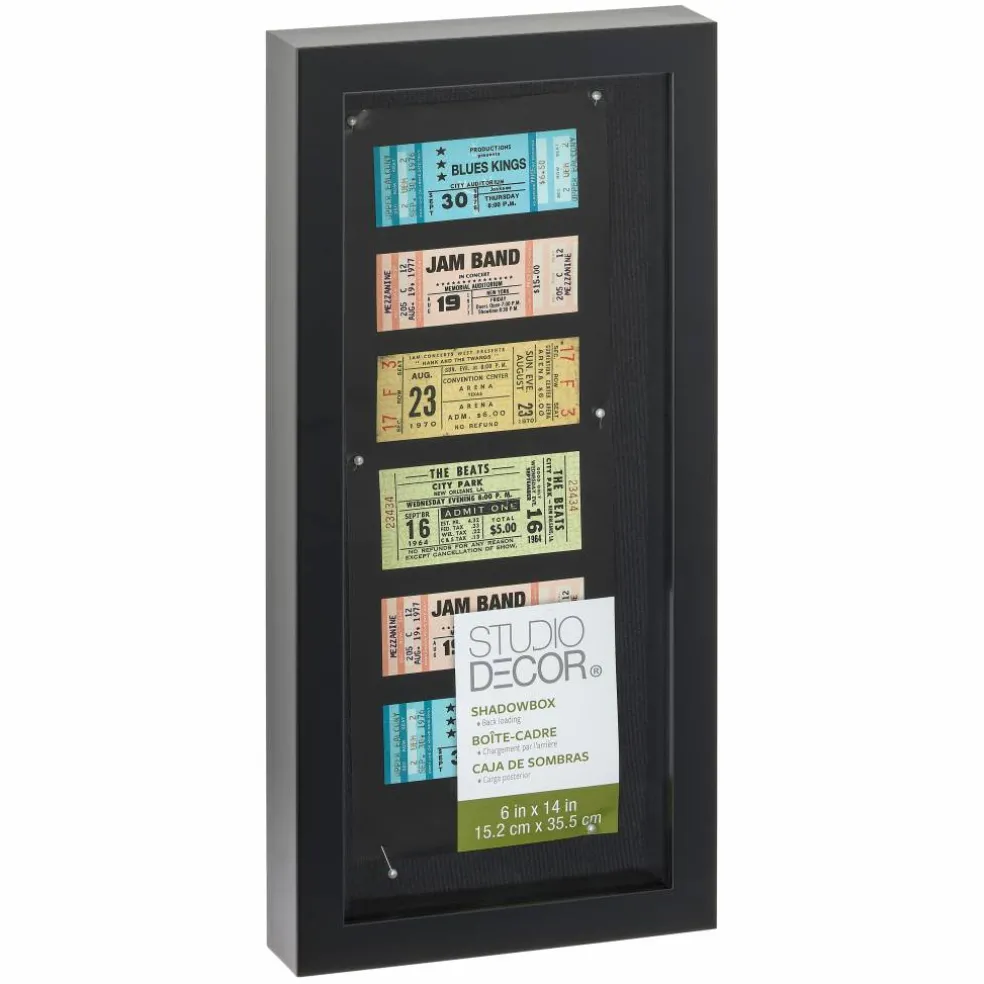 6" x 14" Black Panel Shadow Box by Studio Décor®