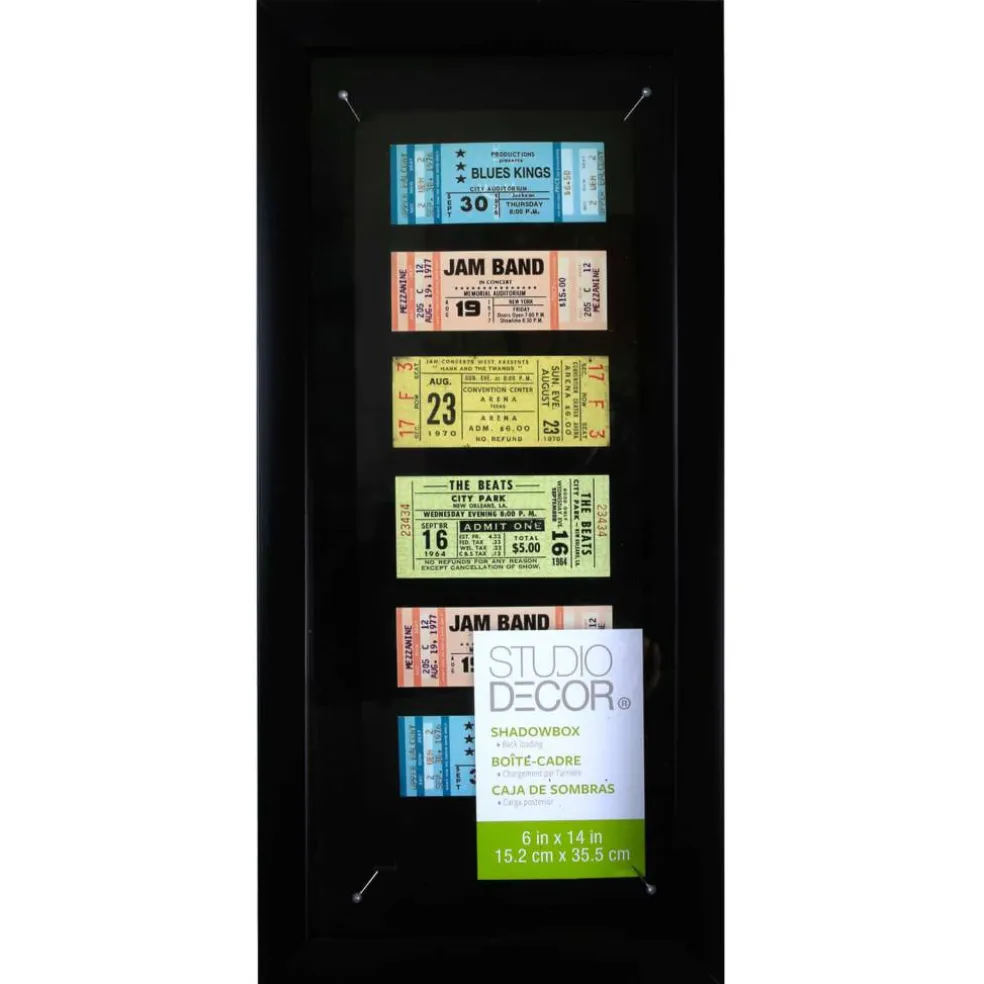 6" x 14" Black Panel Shadow Box by Studio Décor®
