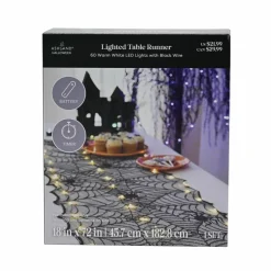 18" x 72" Black Spiderweb LED Lighted Table Runner by Ashland®