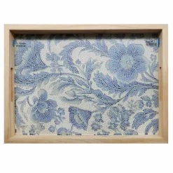10" x 14" Blue Floral Wood Tray Diamond Art Kit by Make Market®