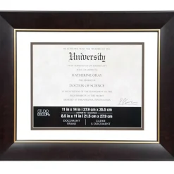8.5" x 11" Brown & Gold Document Frame with Mat by Studio Décor®