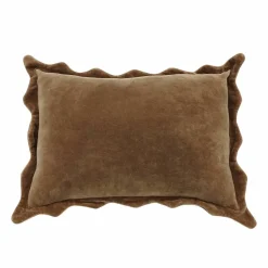 20" x 14" Brown Velvet Scalloped Pillow by Ashland®