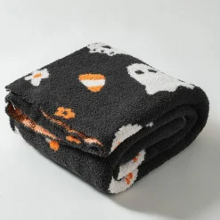 50" x 60" Candy Corn, Flowers & Skull Throw Blanket by Ashland®