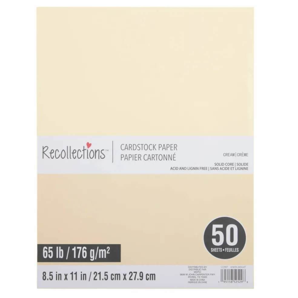 8.5" x 11" Cardstock Paper by Recollections™, 50 Sheets