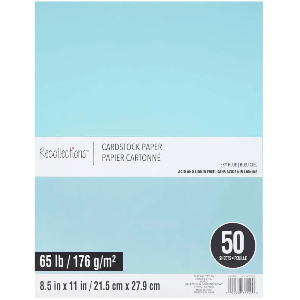 8.5" x 11" Cardstock Paper by Recollections™, 50 Sheets
