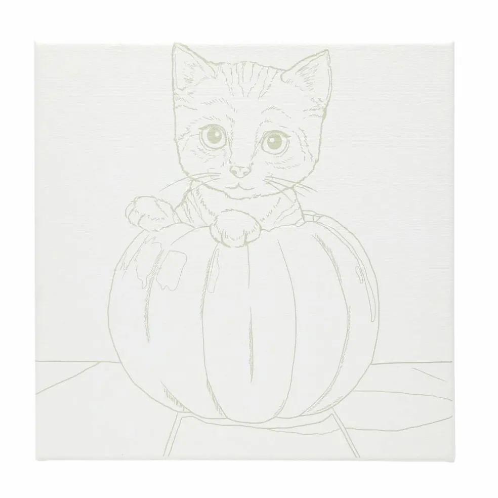 11" x 11" Cat & Pumpkin Canvas Painting Kit by Craft Smart®