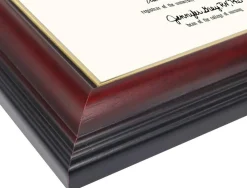 8.5x11 Certificate Diploma Frame – Solid Wood with UV Protection Acrylic, Cherry Finish with Gold Trim