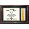 11x17 Cherry Wood Diploma Frame with Tassel Holder for 8.5x11 Certificate Document,Real Glass,Black Over Gold Mat