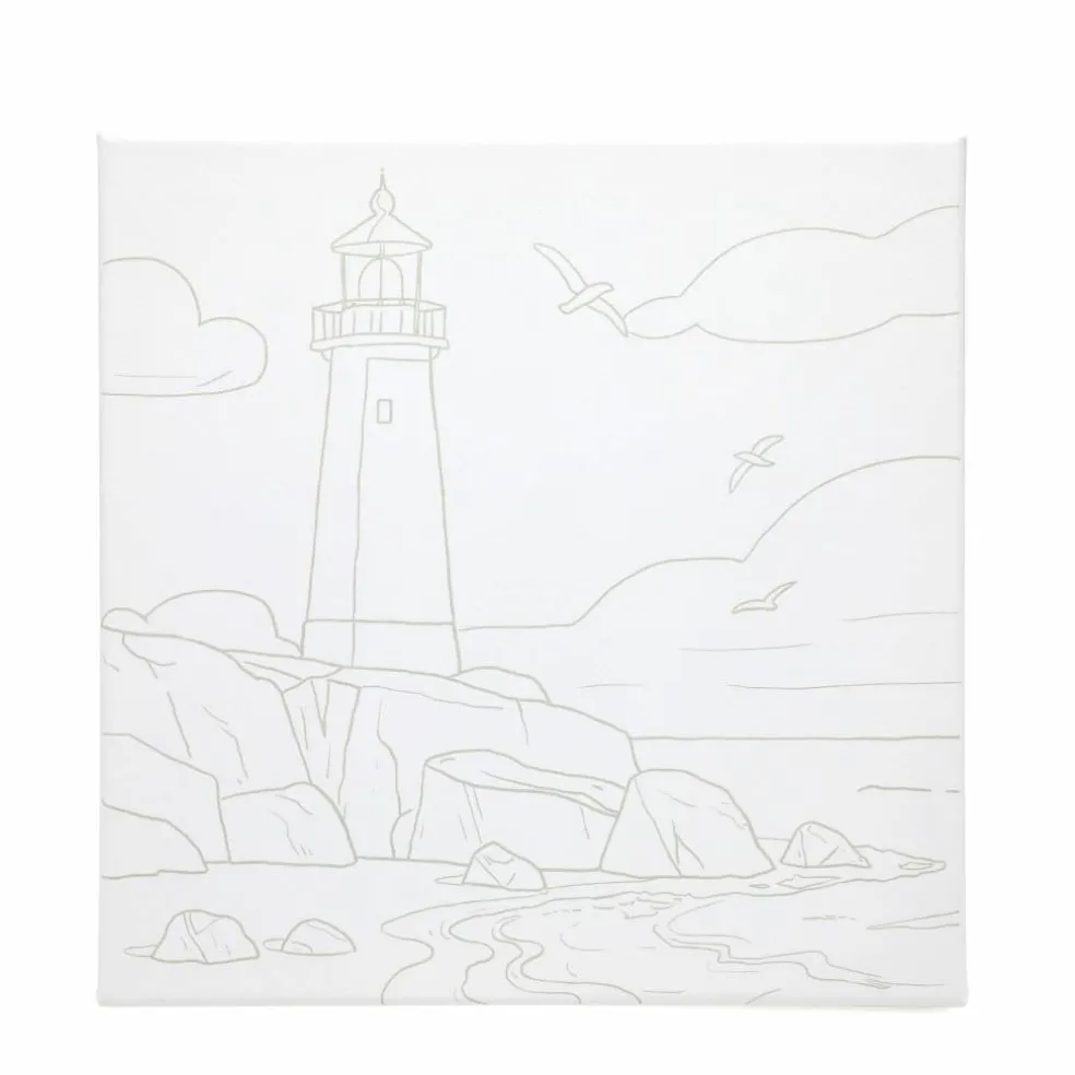 11" x 11" Coastal Lighthouse Canvas Painting Kit by Craft Smart®