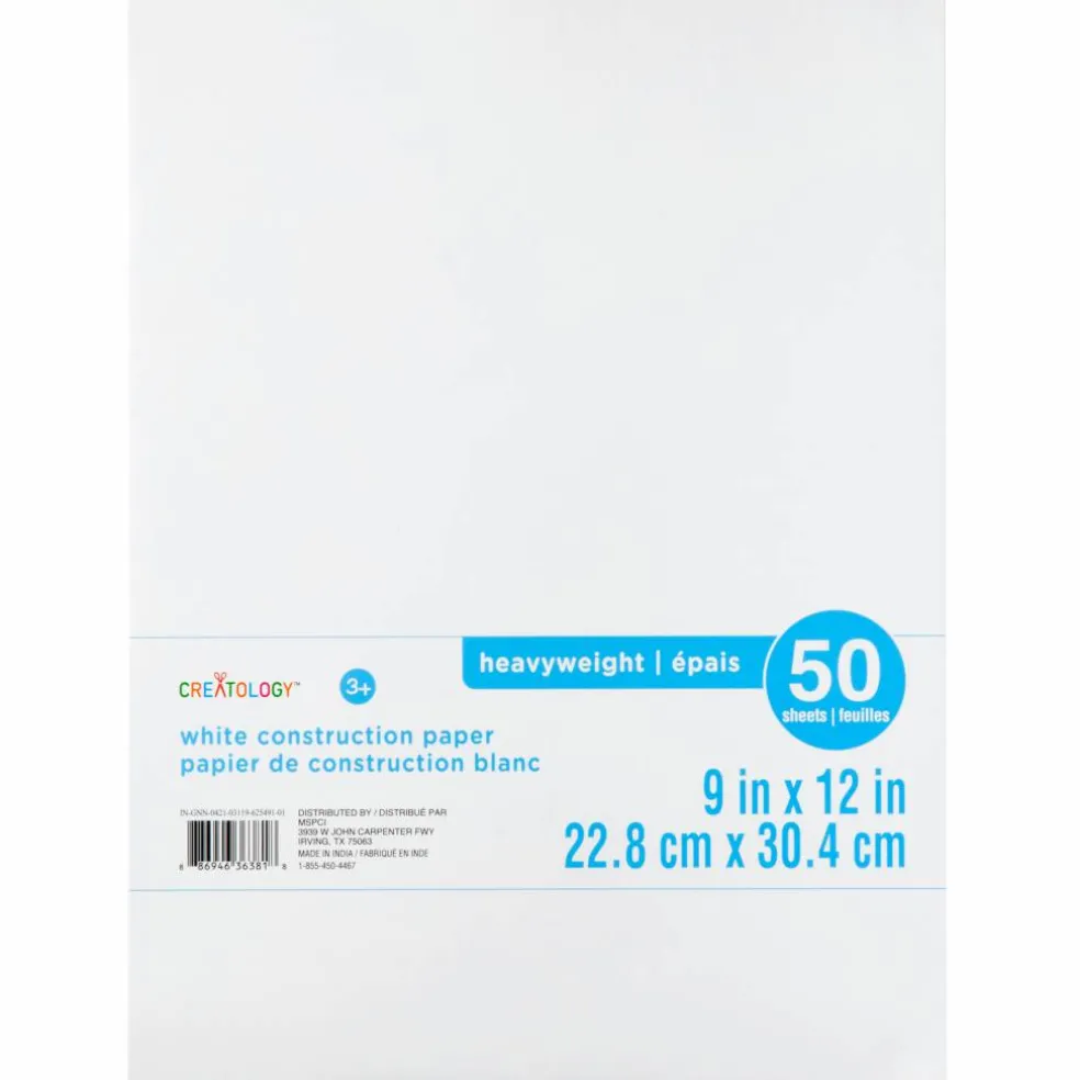 9" x 12" Construction Paper by Creatology™, 50 Sheets