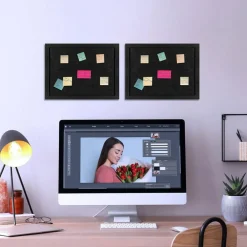 11" X 8" Cork Boards for Walls with Pins(All Black)