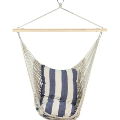 35.25" x 46" Cotton Netting Hammock Chair with Wooden Bar