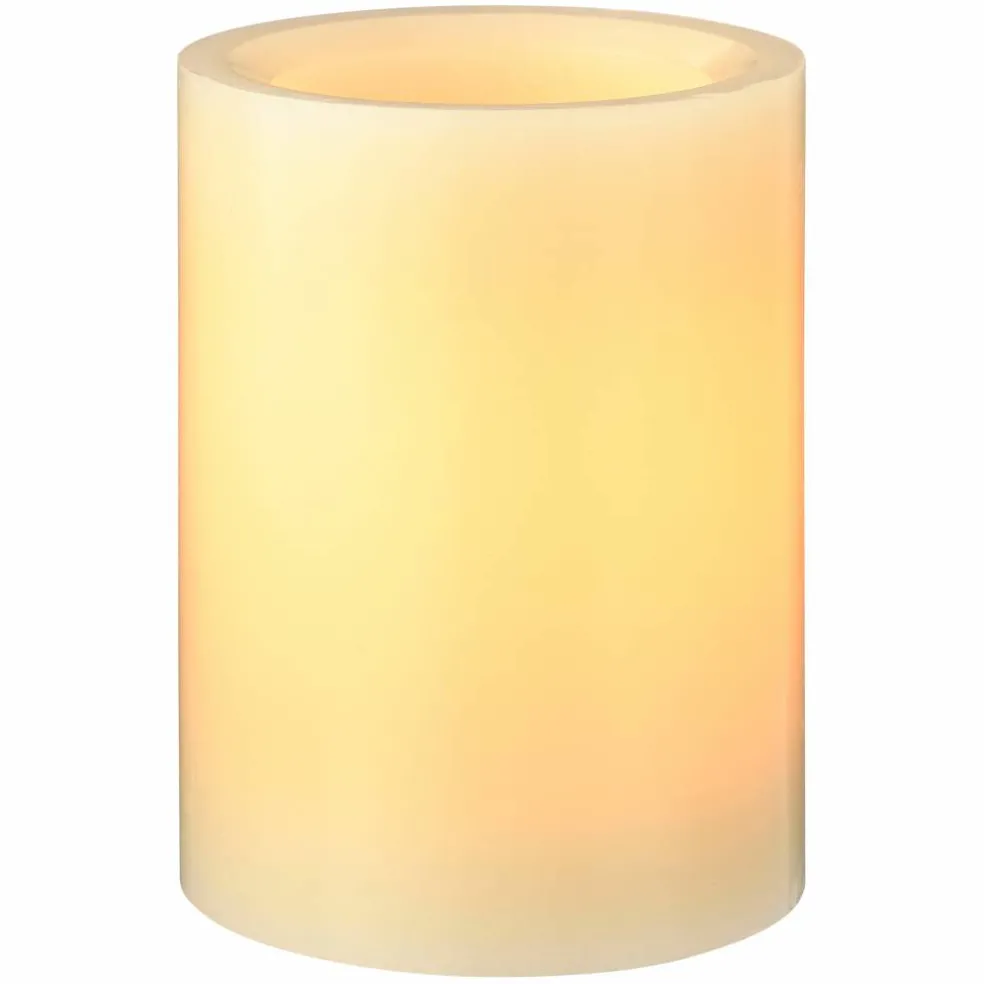 3" x 4" Cream LED Wax Pillar Candle by Ashland®