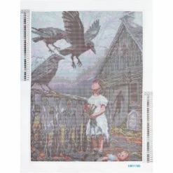 16" x 20" Crows & Girl Diamond Art Kit by Make Market®