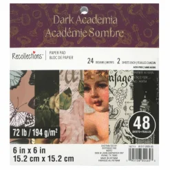 6" x 6" Dark Academia Paper Pad by Recollections™, 48 Sheets