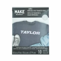 8.5" x 11" Dark Fabric Printable Heat Transfer Vinyl, 10 Sheets by Make Market®