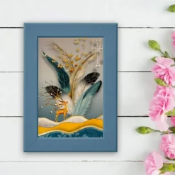 4x6 Dark Gray-Blue Picture Frame – Lightweight Plastic, Wall or Tabletop Display, Safe Front Protection