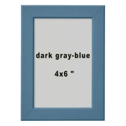 4x6 Dark Gray-Blue Picture Frame – Lightweight Plastic, Wall or Tabletop Display, Safe Front Protection