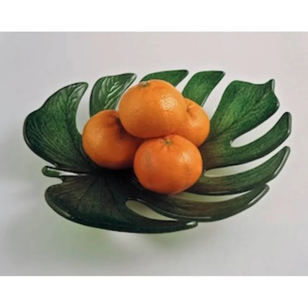 12”X 13.5" Deep 1" Monstera Leaf Mold Glass Fusing