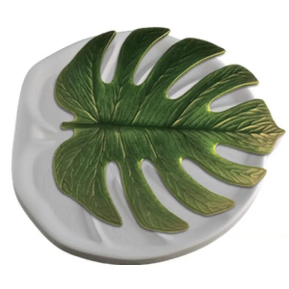 12”X 13.5" Deep 1" Monstera Leaf Mold Glass Fusing