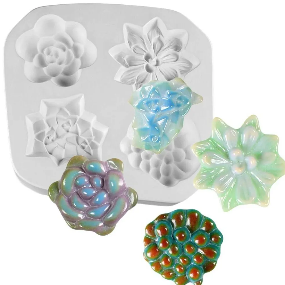 8.75"X 8.25" Deep 1.75" Succulents Mold Glass Fusing