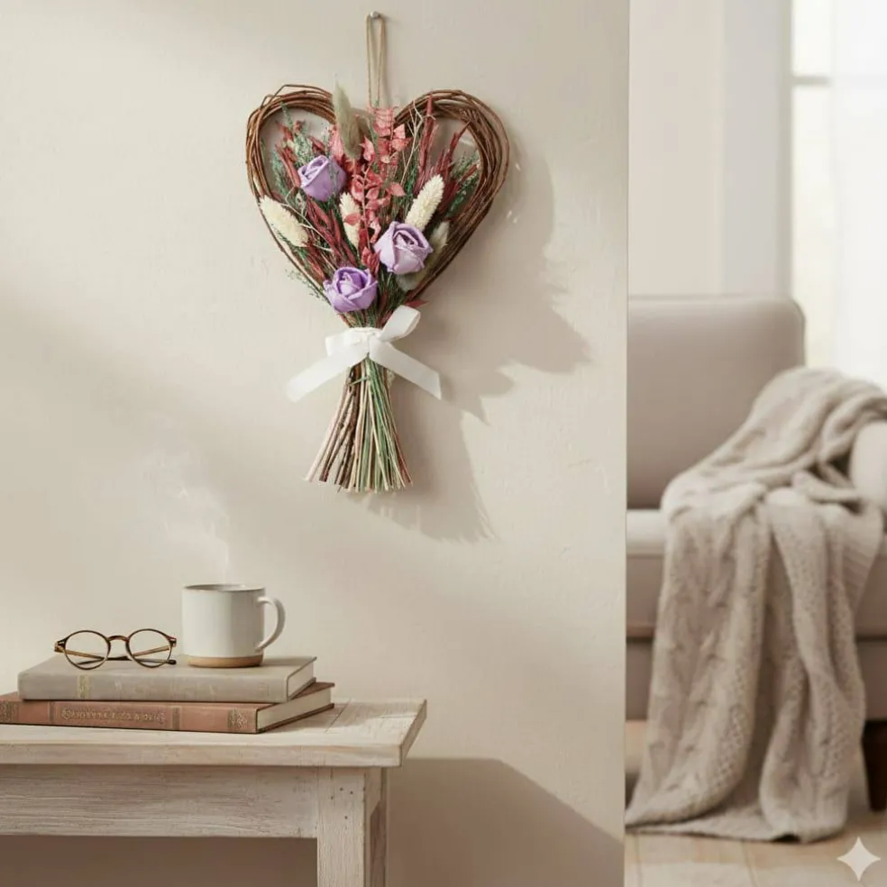 12" x 8" Dried Botanical Mix Heart Bundle by Ashland®