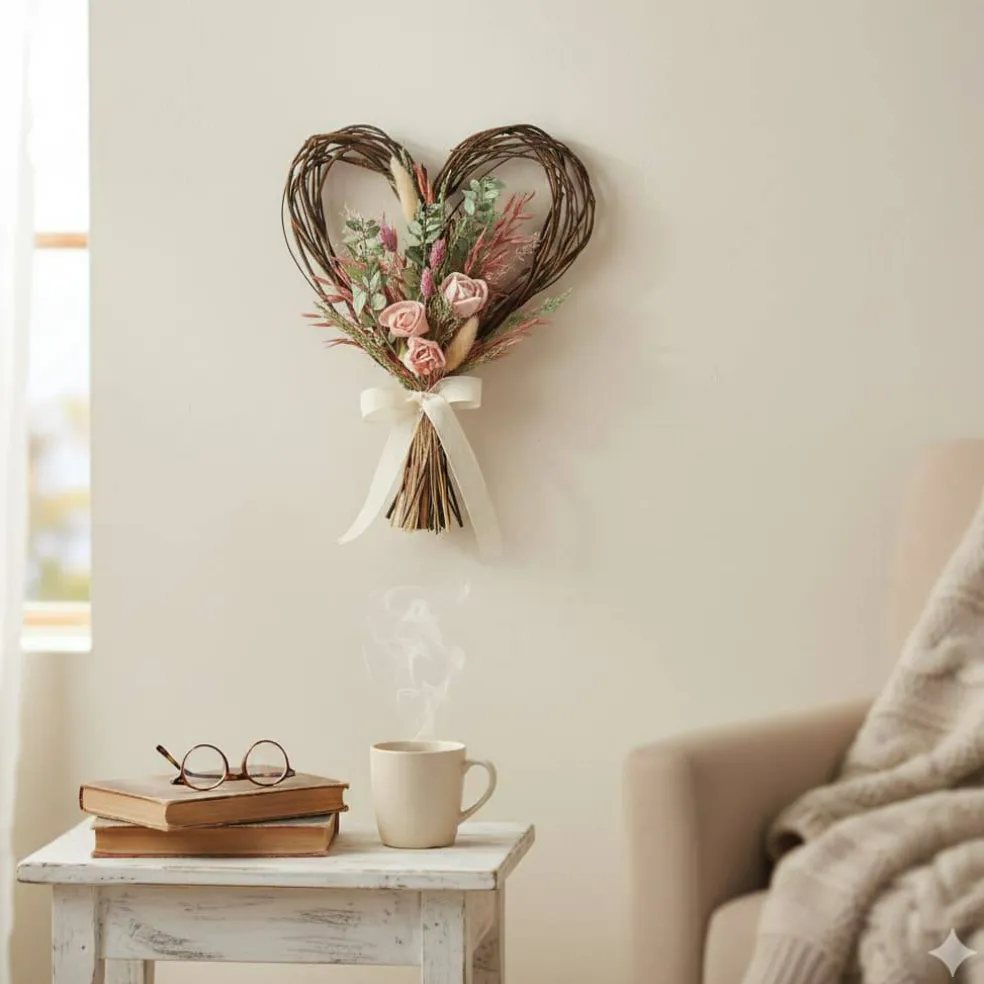 12" x 8" Dried Botanical Mix Heart Bundle by Ashland®