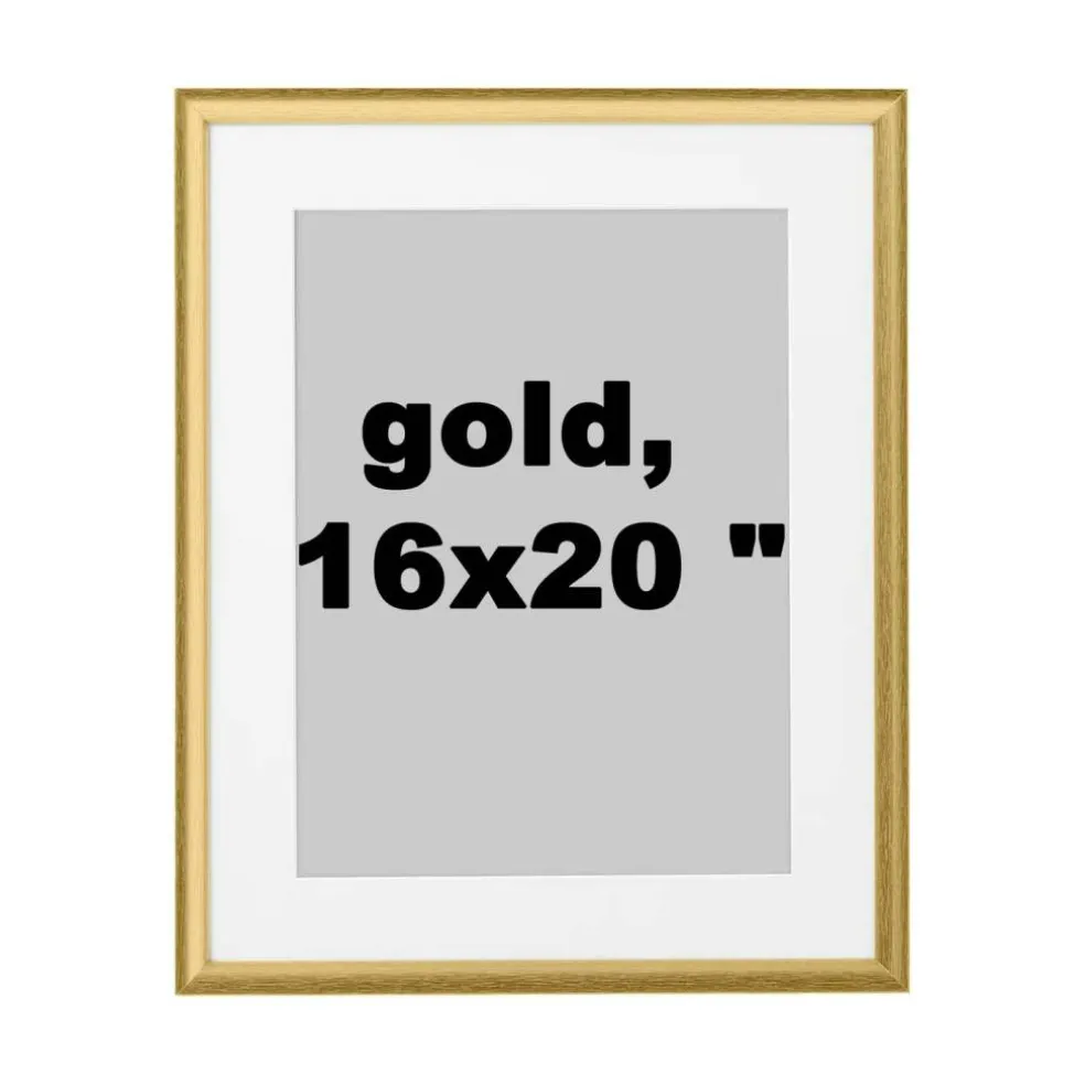 16x20" Elegant Gold Frame Hang Horizontally or Vertically