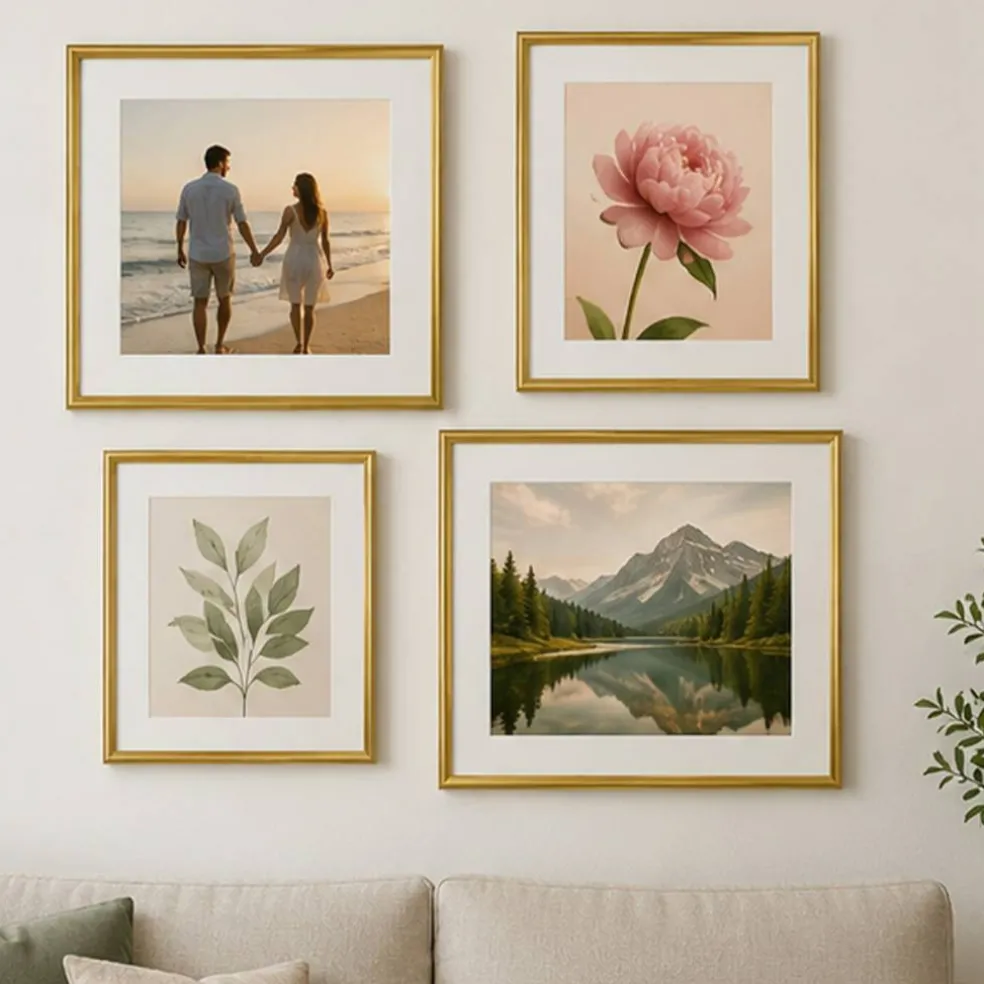 16x20" Elegant Gold Frame Hang Horizontally or Vertically