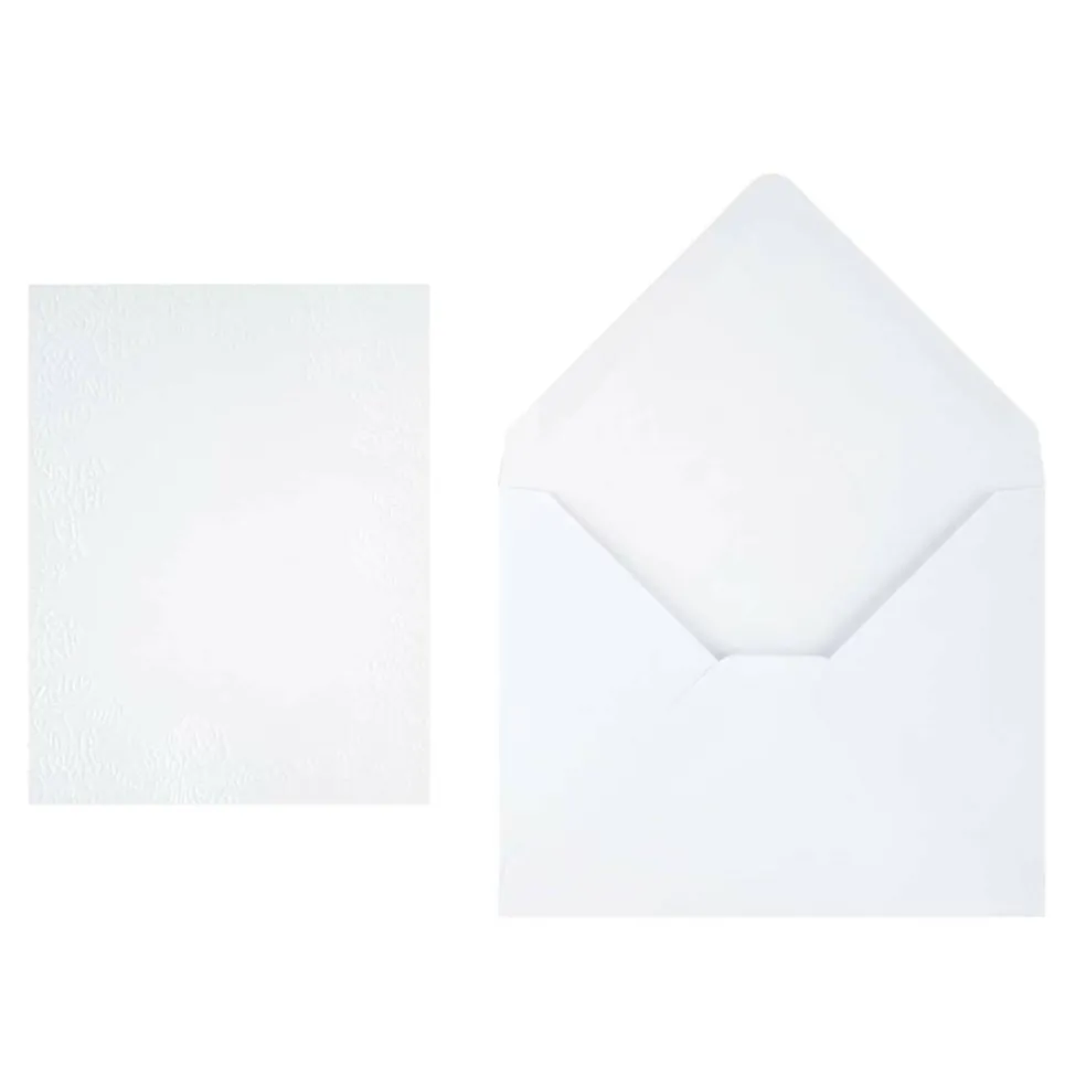 4.25" x 5.5" Embossed Floral Border Card & Envelope Sets, 10ct. by Recollections™