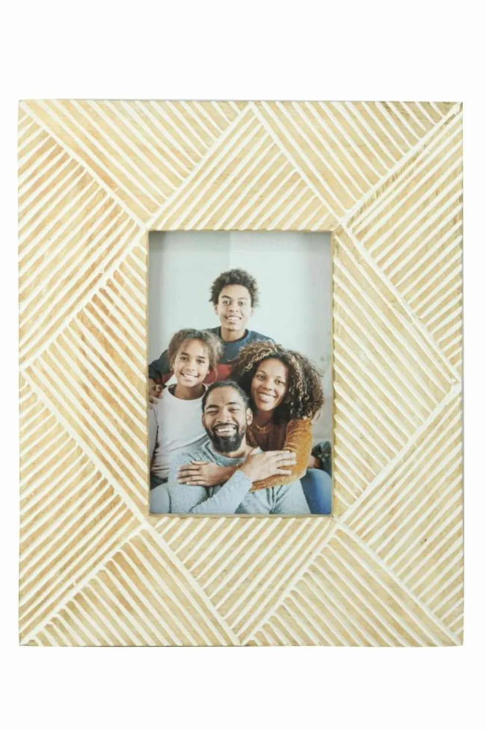 4" x 6" Etched Lines Mango Wood Tabletop Frame by Ashland®