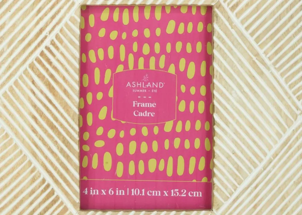 4" x 6" Etched Lines Mango Wood Tabletop Frame by Ashland®