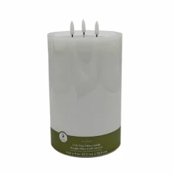 6" x 9" Flickering 3-Wick LED Wax Pillar Candle by Ashland®