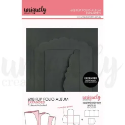 6" x 8" Flip Folio Album - Black - Expanded