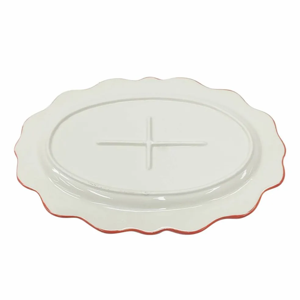 14" x 9.2" Flower Ceramic Oval Plate by Celebrate It™