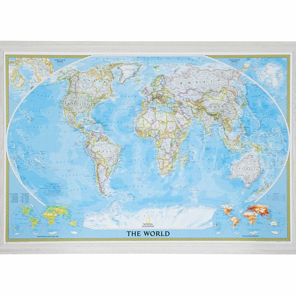 24 x 36 Frames Classic World Push Pin Travel Map