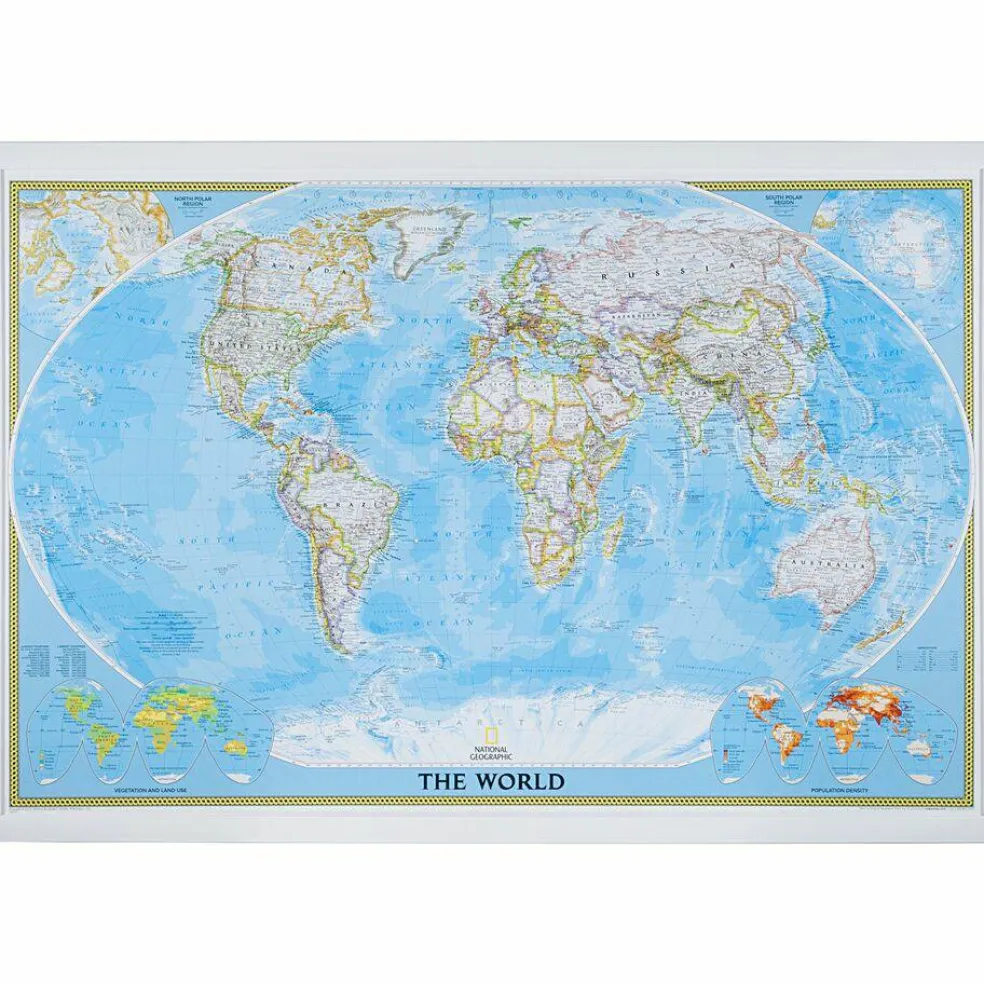 24 x 36 Frames Classic World Push Pin Travel Map