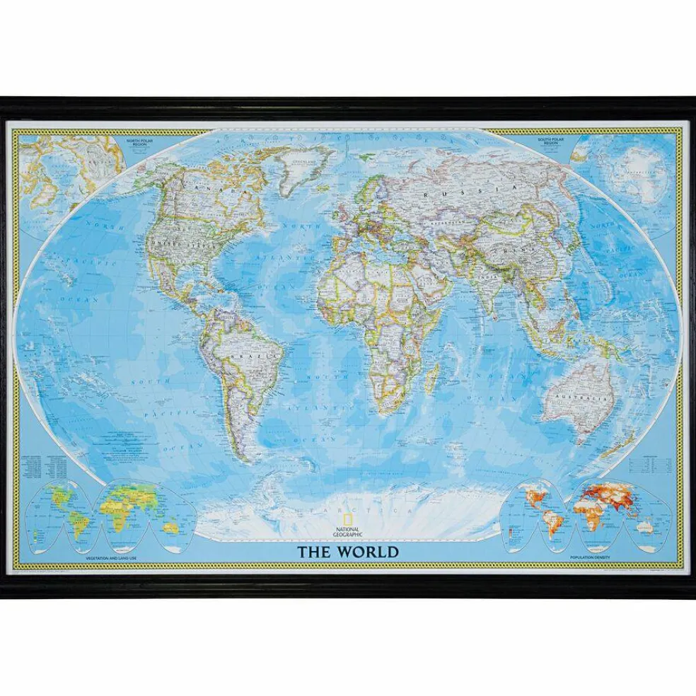 24 x 36 Frames Classic World Push Pin Travel Map
